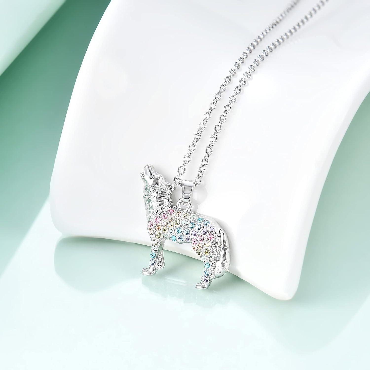 Horse Wolf Giraffe Dinosaur Necklace Gifts,Flamingo Elephant Sloth Llama Mermaid Necklaces Jewelry for Women