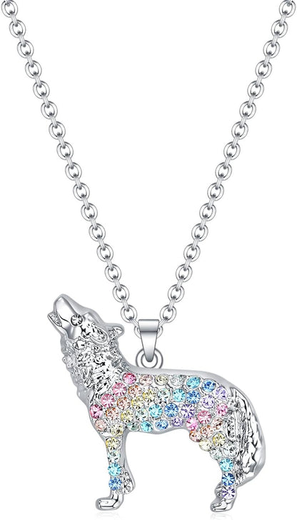Horse Wolf Giraffe Dinosaur Necklace Gifts,Flamingo Elephant Sloth Llama Mermaid Necklaces Jewelry for Women